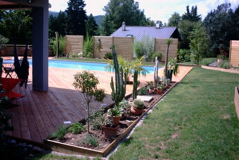 terrasse bois et piscine st dié